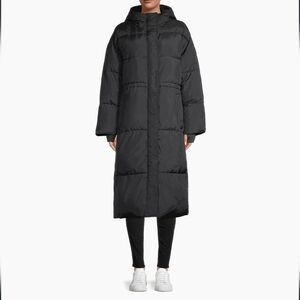 UGG Keeley Long Black Sherpa Lined Hooded Puffer Coat Jacket